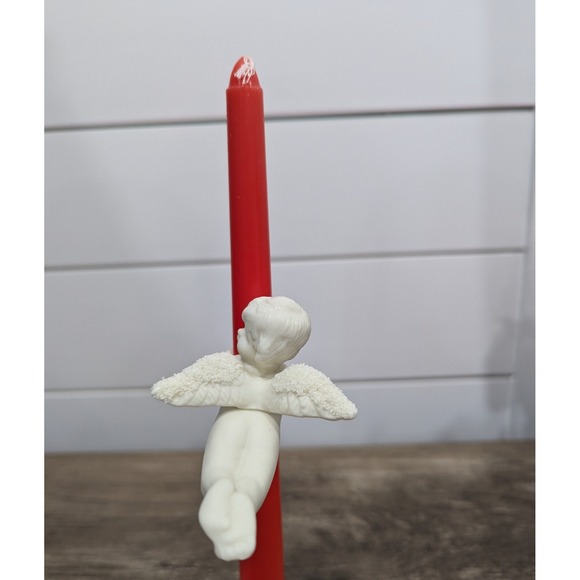 Vintage‎ Treasured Times Snow Angel Candle Climbers 4-Pieces Porcelain Bisque - Picture 5 of 8